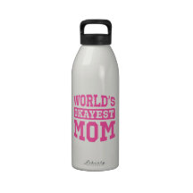 World's Okayest Mom [pink] Water Bottle