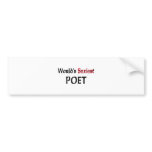World's Sexiest Poet Bumper Stickers
