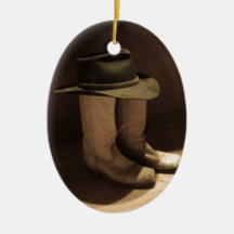 World's Shortest Cowboy Christmas Tree Ornaments