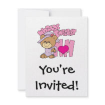 worlds sweetest mom teddy bear design invitations