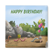 Worm Birthday Magnet magnets