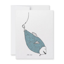 Worm Eats Fish Personalized Invites