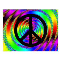 Worm Hole with Black Peace Sign Post Cards