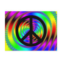 Worm Hole with Black Peace Sign Post Cards