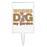 Worms Dig My Garden Rectangle Cake Topper