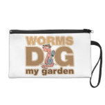 Worms Dig My Garden Wristlet Clutch