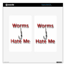 Worms Hate Me  red Decals For Kindle Fire