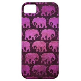 Worn Elephant Silhouettes Pattern, purple iPhone 5 Cases