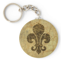 Worn Fleur De Lis Keychain
