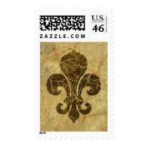 Worn Fleur De Lis Postage