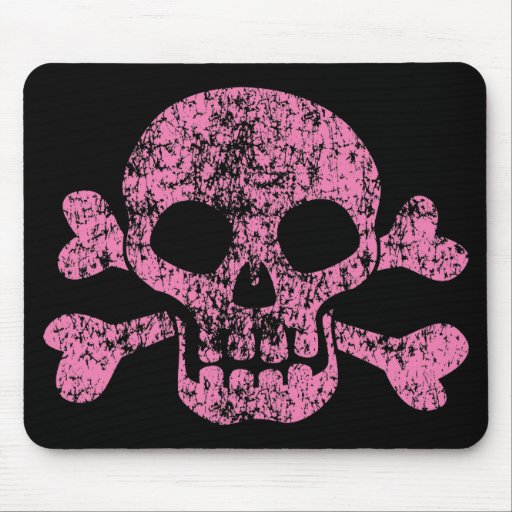 Worn Out Skull and Crossbones Mouse Pad Zazzle