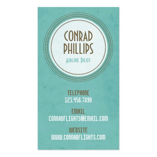 Worn Vintage Circle Graphic - Style 1 Business Card Template (front side)