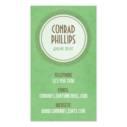 Worn Vintage Circle Graphic - Style 2 Business Card Templates (front side)