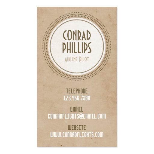 Worn Vintage Circle Graphic - Style 3 Business Card (front side)