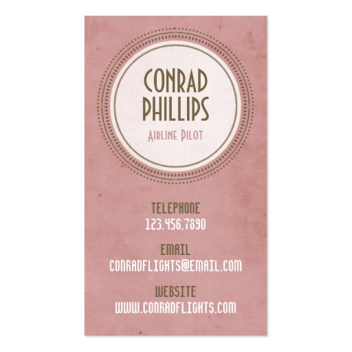 Worn Vintage Circle Graphic - Style 5 Business Cards (front side)
