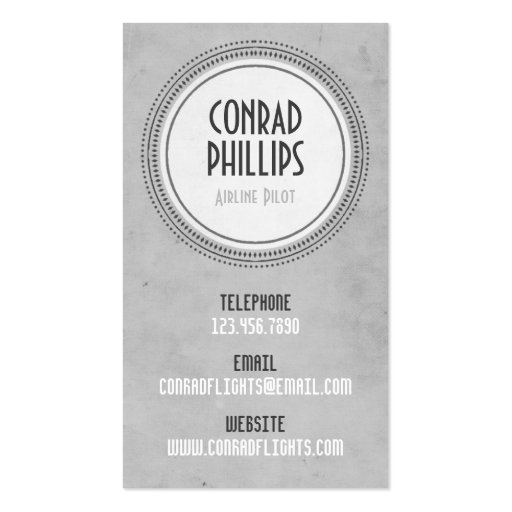 Worn Vintage Circle Graphic - Style 6 Business Card Template (front side)