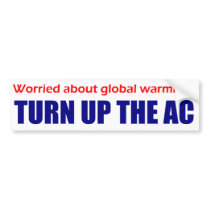 Worried about Global Warming? Turn up The AC! Bumper Stickers