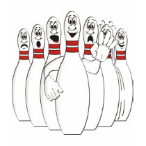 Worried Bowling pins t-shirts
