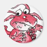Worried Red Dragon Magnets