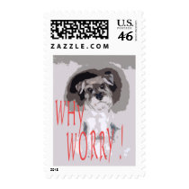 Worries comic cartoon postage