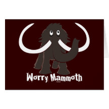 Worry Mammoth Greeting Cards