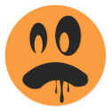 Worry sick Jack o lantern orange Halloween tag sticker