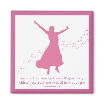 Worship siloutte square magnets
