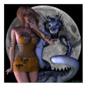 "Worth the Fight" Sexy Dragon Pinup Girl Artwork posters