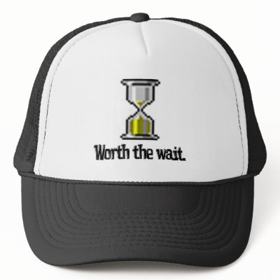 worth the wait pc hourglass icon hat by geekme