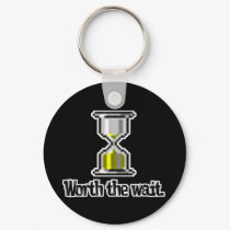 worth the wait pc hourglass icon keychains