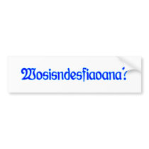 Wosisndesfiaona which is these Bavarian Bavaria Bumper Sticker