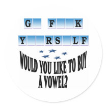 Woul you like to buy a vowel? stickers