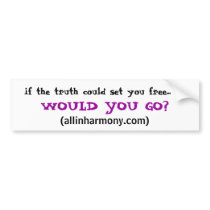 Would you go? Bumper Sticker bumper stickers