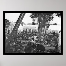 Wounded Soldiers in the Civil War Hospital 1862 Poster