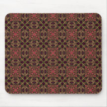 Woven effect Brown and Red X Repeating Pattern Mouse Pads
