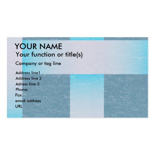 Woven fabric texture shades of blue business card (front side)