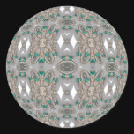 Woven Green Jewels Round Sticker