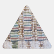 Woven material triangle stickers