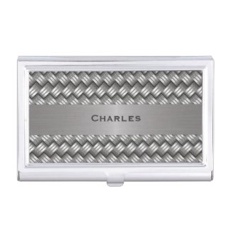 Woven Metal Look Custom Business Card Case