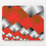 Woven Silver and Red Fractal Art Mousepad
