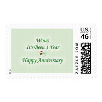 Wow! It's Been 1 Year Happy Anniversary Postage Stamp