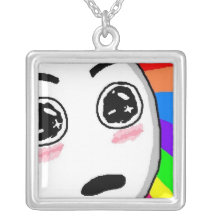 Wow Rainbow Comic Face Custom Necklace