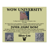 Wow University Diploma -Poster posters by seapearls Wow University Diploma -Poster posters