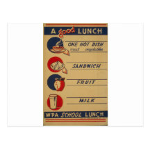 WPA - A Good Lunch Postcards