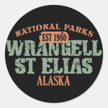 Wrangell St Elias National Park Round Stickers