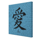 Wrapped Canvas Chinese Symbol For Love Turquoise canvas prints