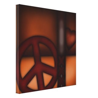 Wrapped Canvas Print, Abstract Rust Colored Peace wrappedcanvas