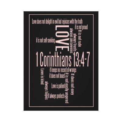 Wrapped Canvas Print - Love is Patient Black&Blush