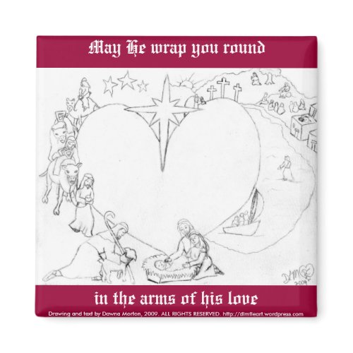 Wrapped in the arms of His Love magnet