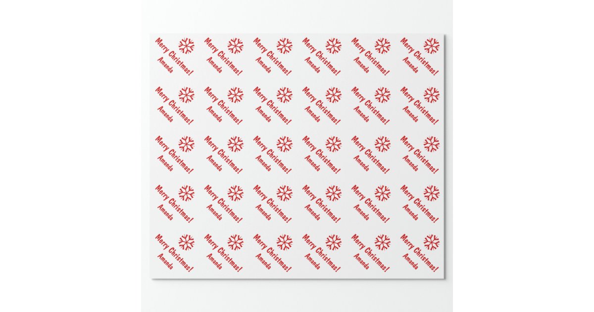 Personalized Name Christmas Wrapping Paper